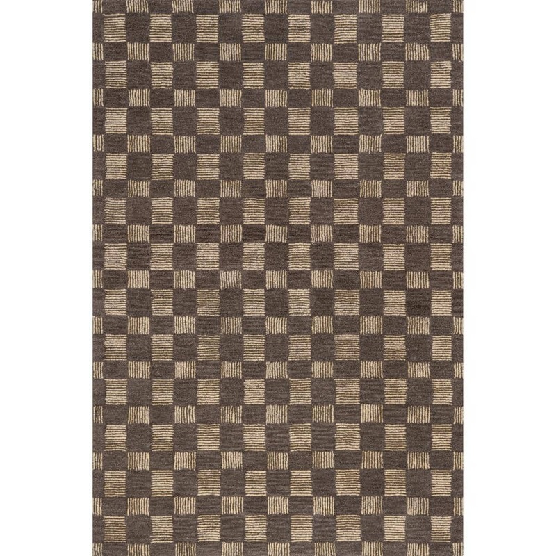 RUGS USA Quince Checkered Wool Grey 10 ft. x 14 ft. Indoor/Outdoor Patio Rug NEAL01C-10014