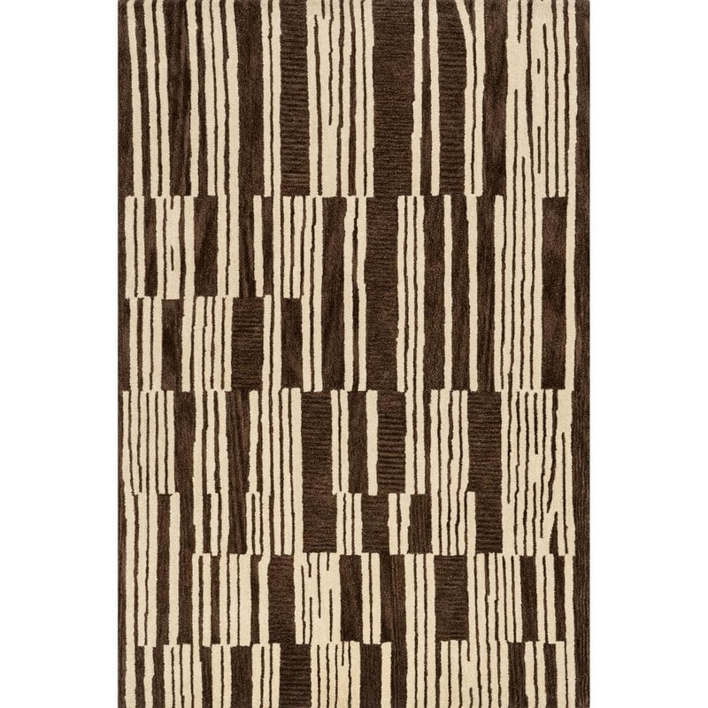 RUGS USA Tara Striped Wool Brown 4 ft. x 6 ft. Indoor/Outdoor Patio Rug NEAL03B-406