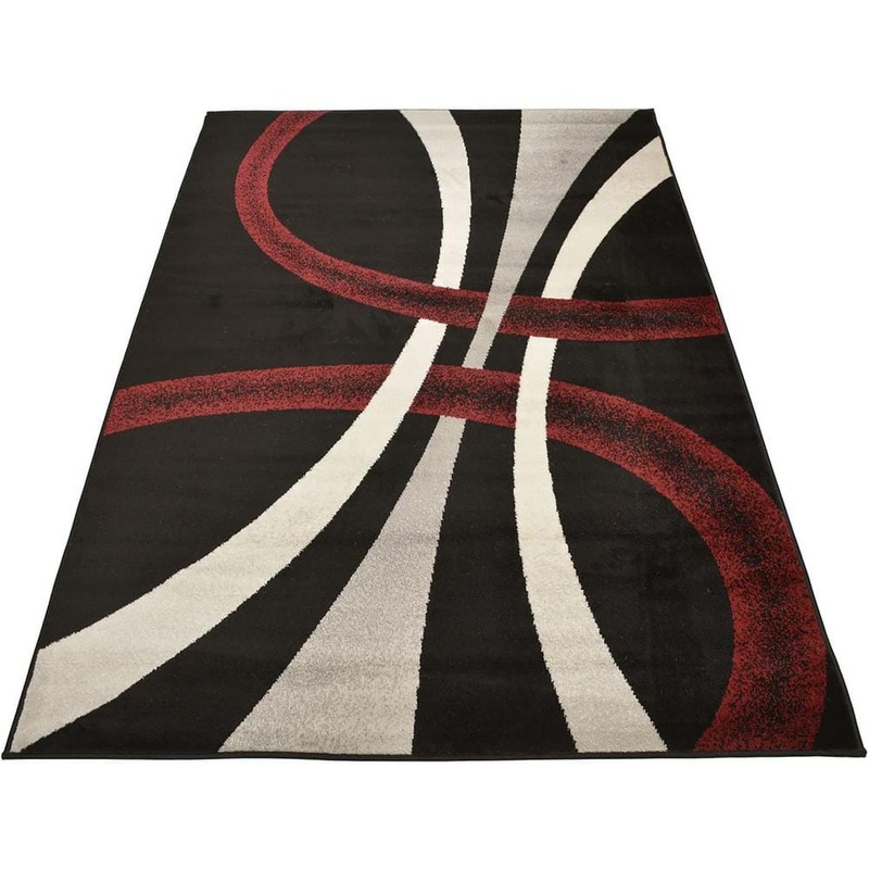 RugStylesOnline Comfy Stripes Geometric Black 5 ft. x 7 ft. Classic Braided Vintage Contemporary Polypropylene Rectangular Area Rug HD-CMF8503-5X7