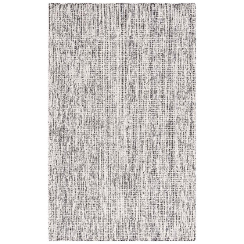 SAFAVIEH Abstract Black/Gray 5 ft. x 8 ft. Classic Crosshatch Area Rug ABT483Z-5