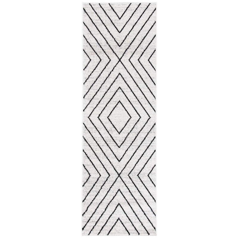 SAFAVIEH Adirondack Ivory/Gray 3 ft. x 8 ft. Arrow Runner Rug ADR251A-28
