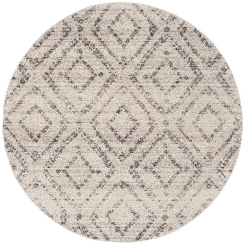 SAFAVIEH Adirondack Light Gray/Gray 10 ft. x 10 ft. Multi-Diamonds Round Area Rug ADR131C-10R