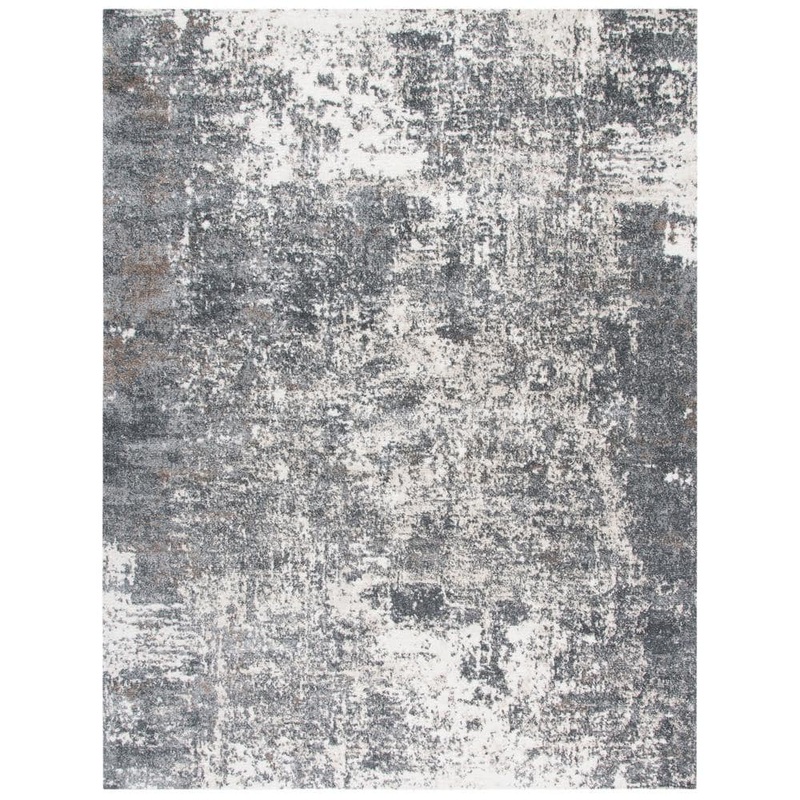 SAFAVIEH Aston Gray/Ivory 9 ft. x 12 ft. Distressed Abstract Area Rug ASN705F-9