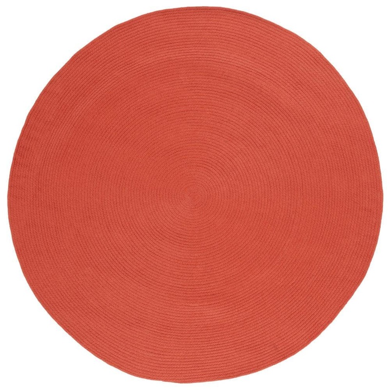 SAFAVIEH Braided Rust 5 ft. x 5 ft. Abstract Round Area Rug BRD402P-5R