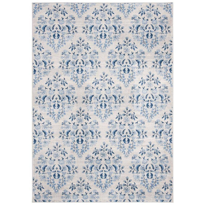 SAFAVIEH Brentwood Cream/Blue 6 ft. x 9 ft. Floral Area Rug BNT856D-6