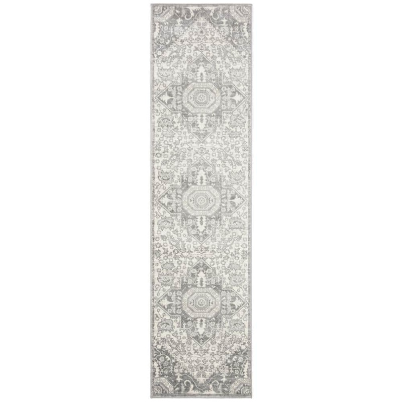 SAFAVIEH Brentwood Gray/Cream 2 ft. x 16 ft. Geometric Runner Rug BNT816B-216