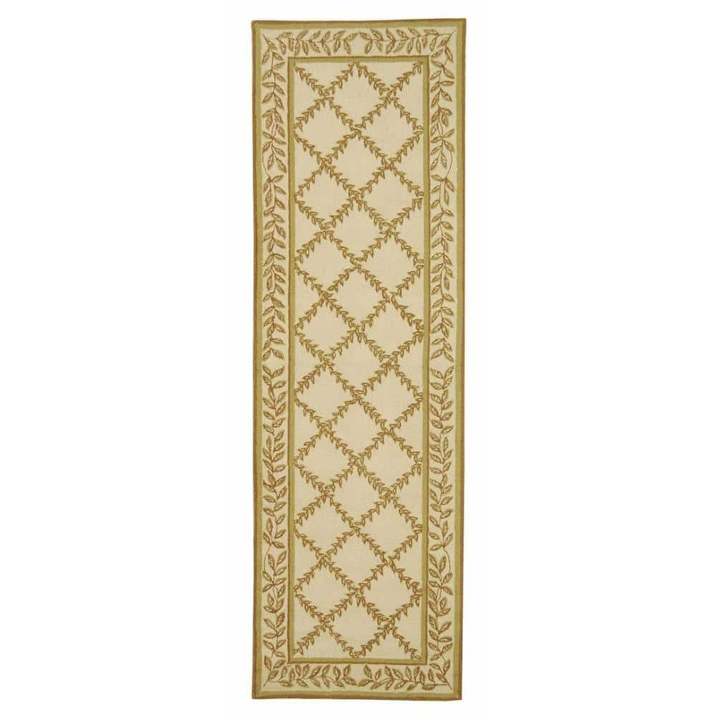 SAFAVIEH Chelsea Ivory/Camel 3 ft. x 8 ft. Border Runner Rug HK230C-28