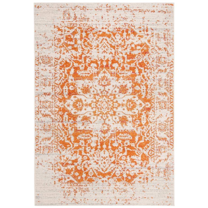 SAFAVIEH Madison Orange/Ivory 7 ft. x 9 ft. Geometric Area Rug MAD603P-6