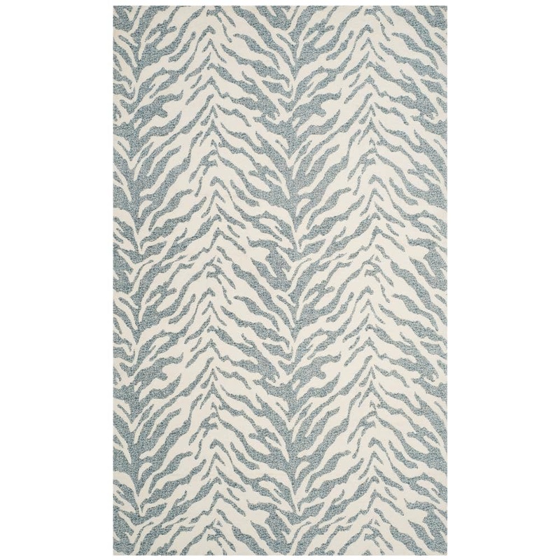 SAFAVIEH Marbella Blue/Ivory 5 ft. x 8 ft. Animal Print Area Rug MRB632C-5