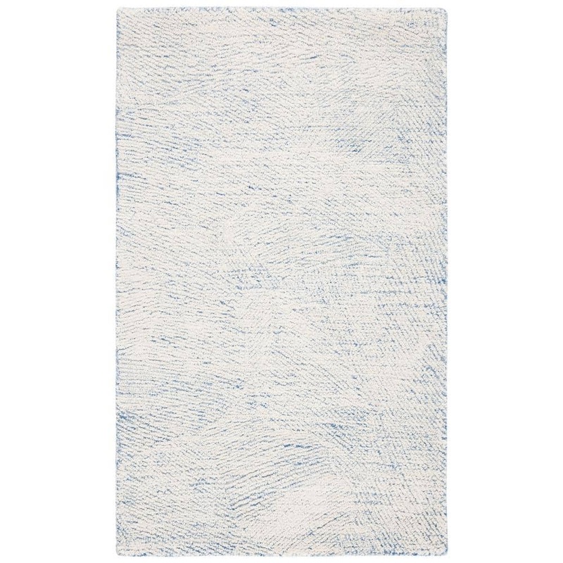 SAFAVIEH Metro Blue/Ivory Doormat 3 ft. x 5 ft. Solid Color Abstract Area Rug MET999M-3