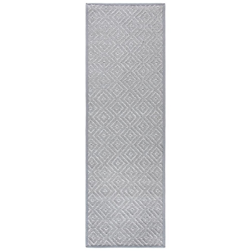 SAFAVIEH Natural Fiber Light Gray/Gray 3 ft. x 8 ft. Border Runner Rug NF154B-28