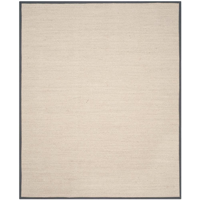 SAFAVIEH Natural Fiber Marble/Dark Gray 11 ft. x 15 ft. Woven Border Area Rug NF143D-1115