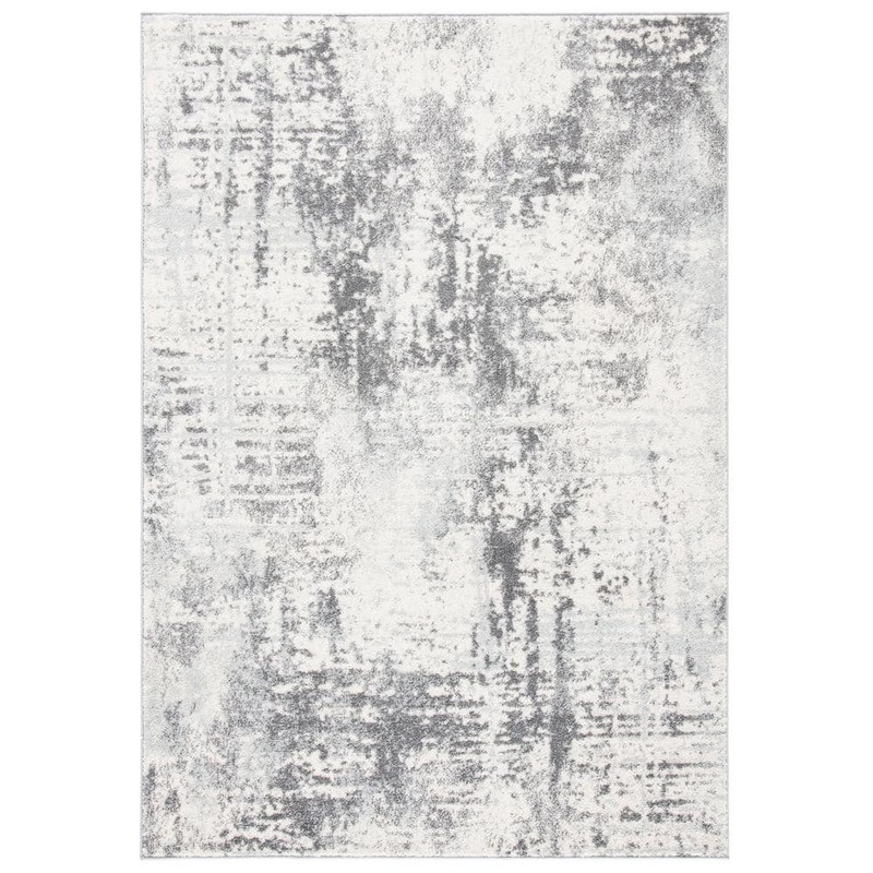 SAFAVIEH Tulum Ivory/Charcoal 5 ft. x 8 ft. Geometric Area Rug TUL232B-5