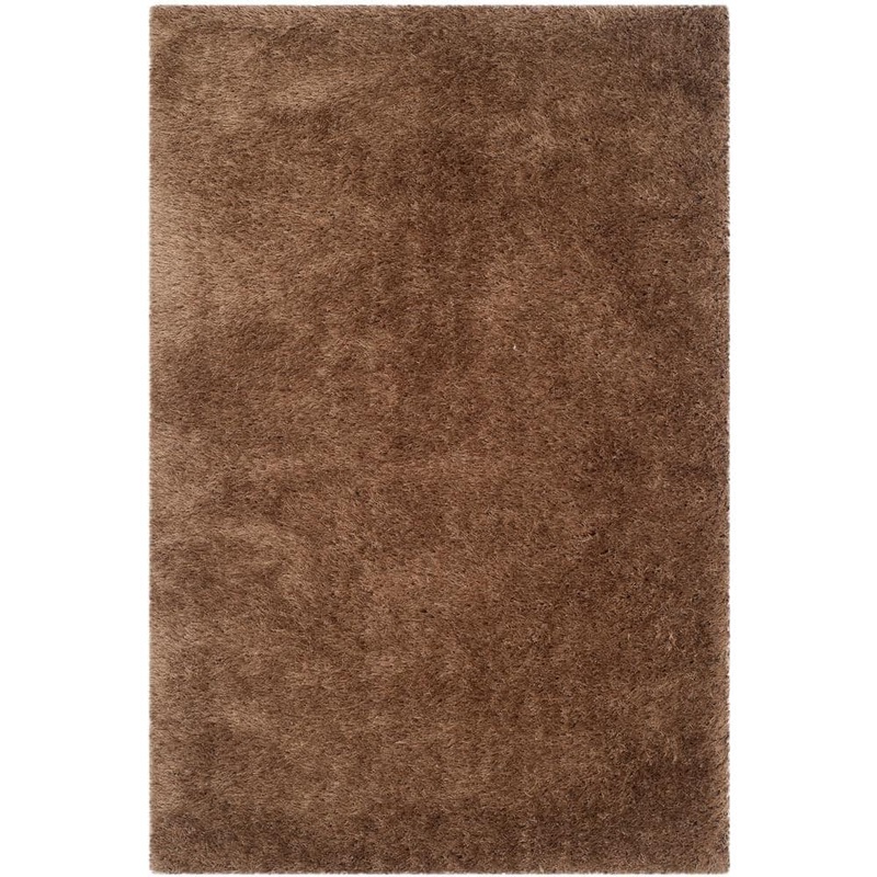 SAFAVIEH Venice Shag Taupe 4 ft. x 6 ft. Solid Area Rug SG256T-4