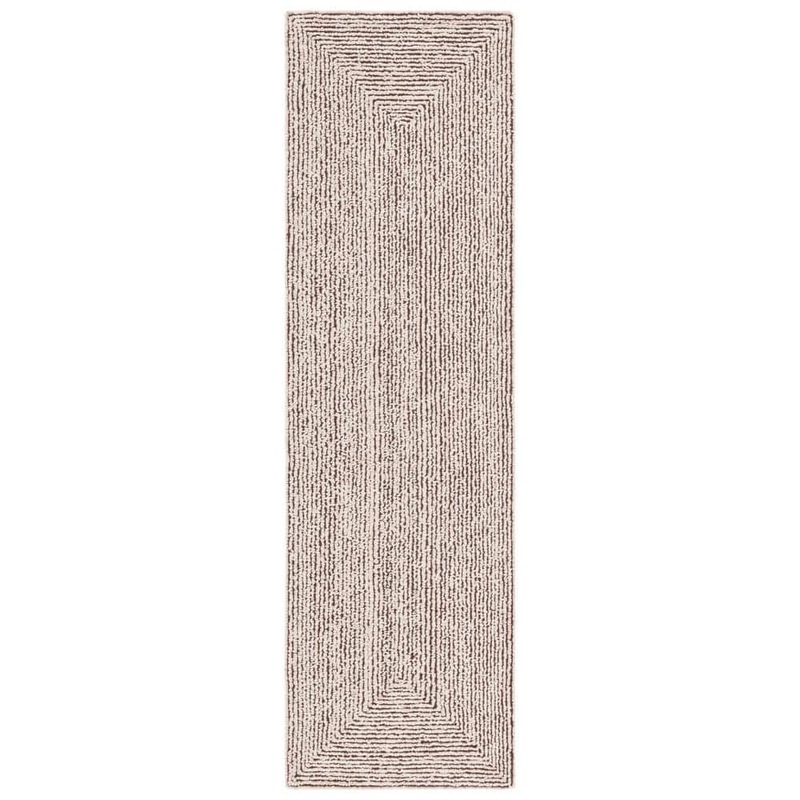 SAFAVIEH Abstract Ivory/Black 2 ft. x 8 ft. Concentric Geometric Runner Rug ABT609A-28