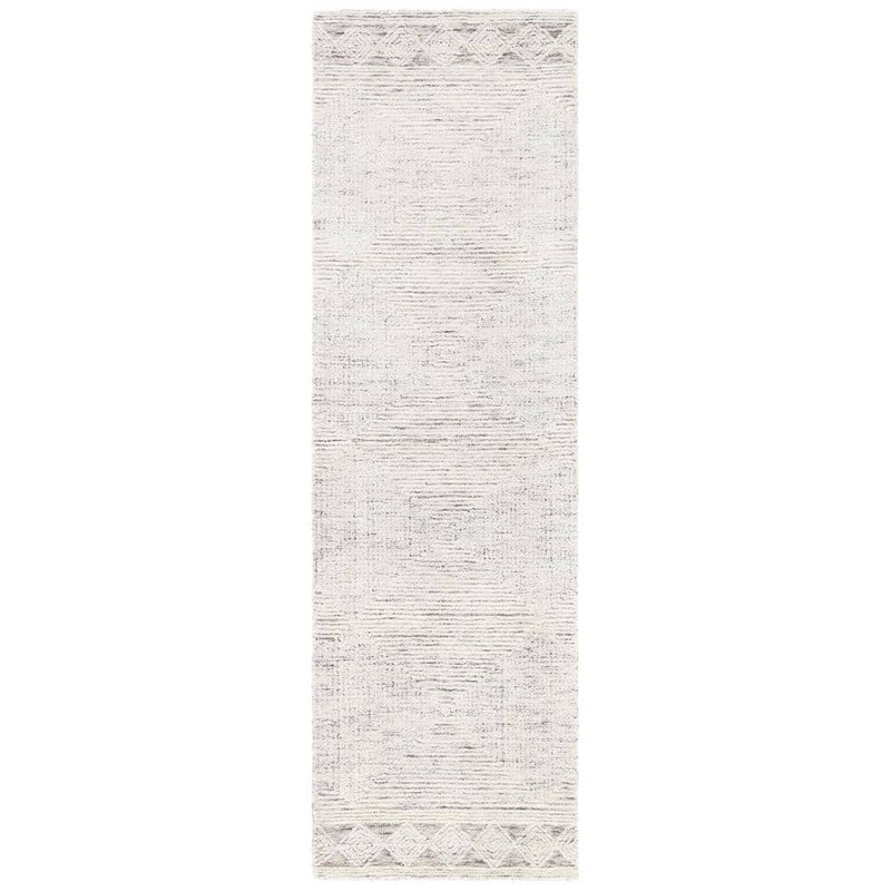 SAFAVIEH Abstract Ivory/Gray 2 ft. x 6 ft. Geometric Striped Runner Rug ABT349F-26