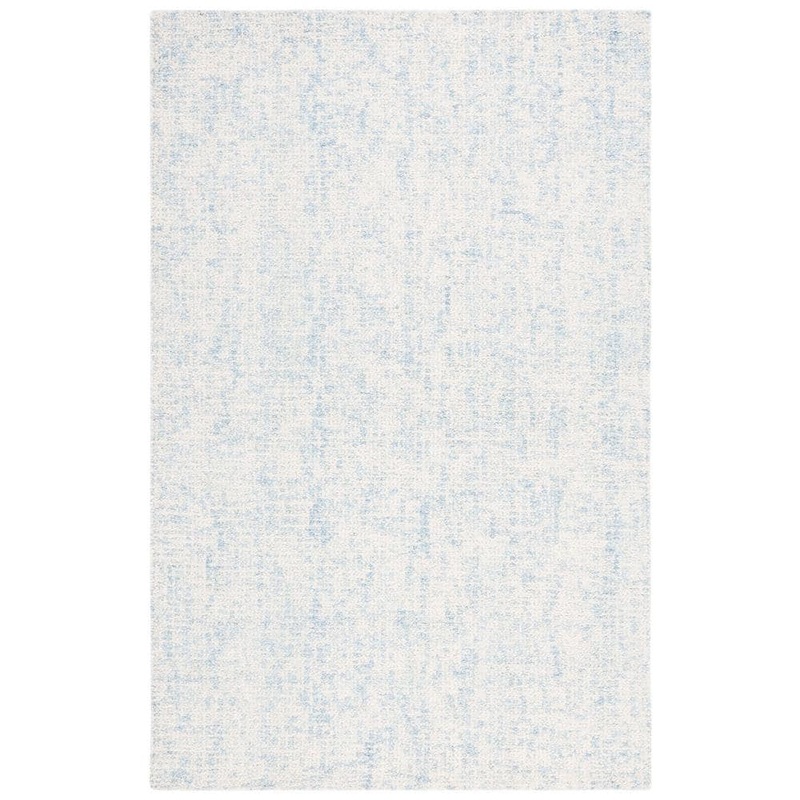 SAFAVIEH Abstract Light Blue/Ivory Doormat 3 ft. x 5 ft. Contemporary Marble Area Rug ABT495L-3