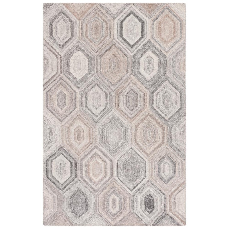 SAFAVIEH Abstract Natural/Gray 5 ft. x 8 ft. Abstract Geometric Area Rug ABT902F-5