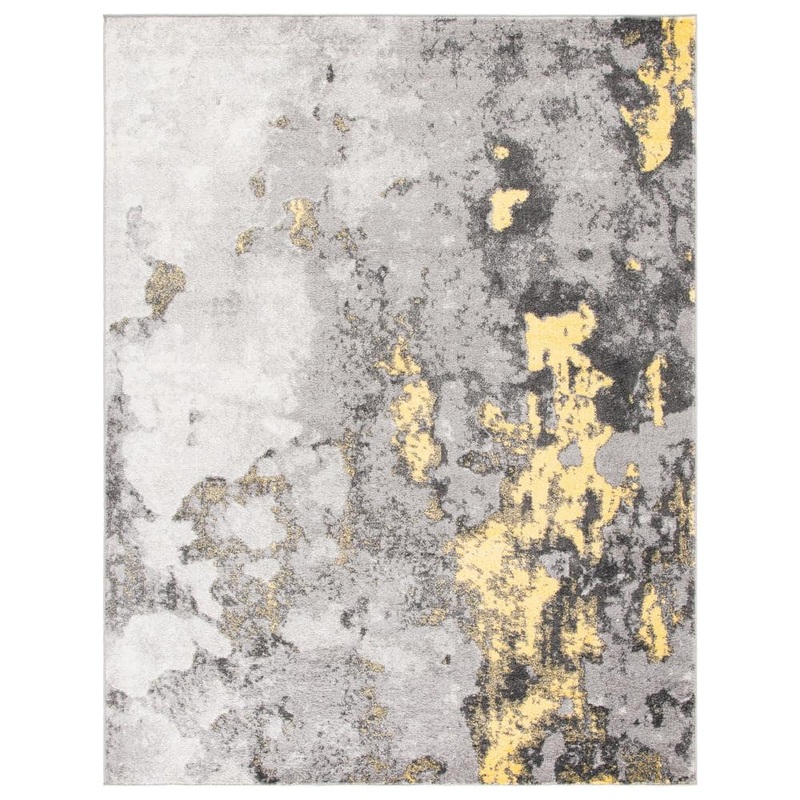 SAFAVIEH Adirondack Gray/Yellow 10 ft. x 14 ft. Distressed Abstract Area Rug ADR134H-10