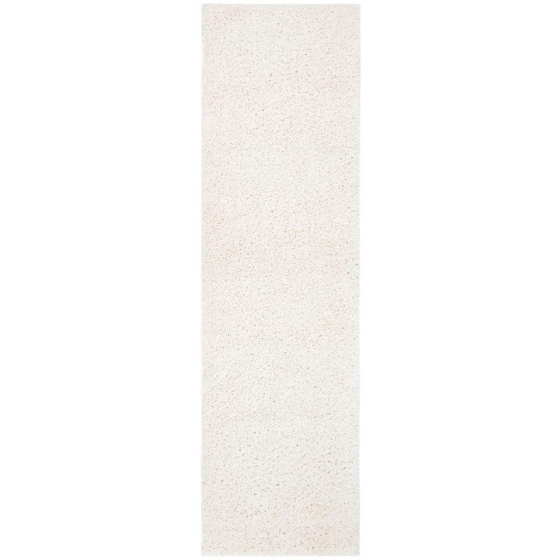 SAFAVIEH August Shag Ivory 2 ft. x 8 ft. Solid Runner Rug AUG900C-28