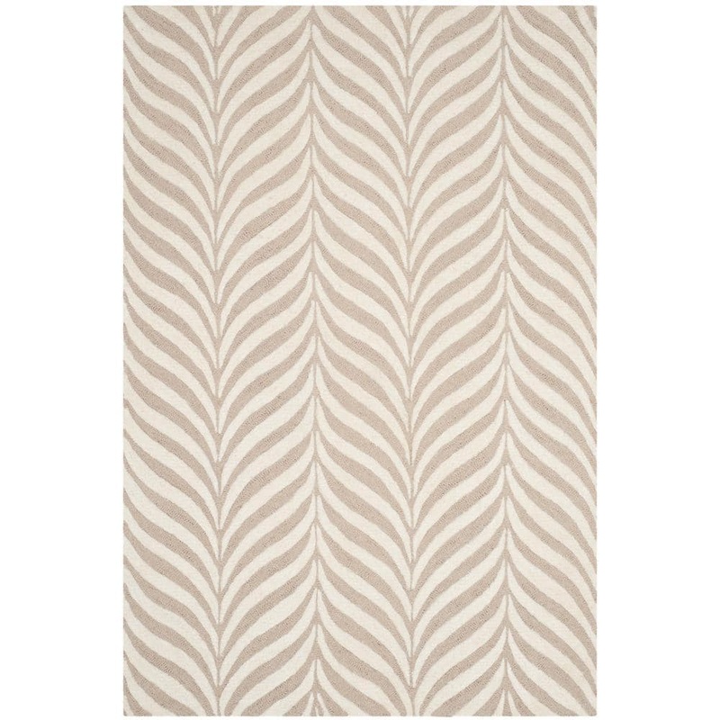 SAFAVIEH Bella Sand/Ivory 6 ft. x 9 ft. Striped Chevron Area Rug BEL135A-6