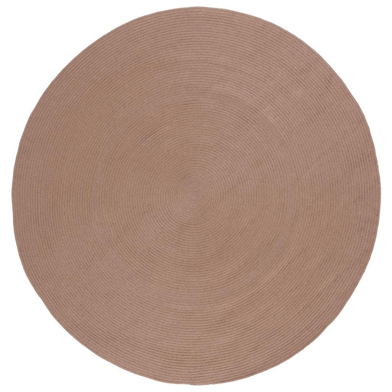 SAFAVIEH Braided Brown 5 ft. x 5 ft. Abstract Round Area Rug BRD402T-5R