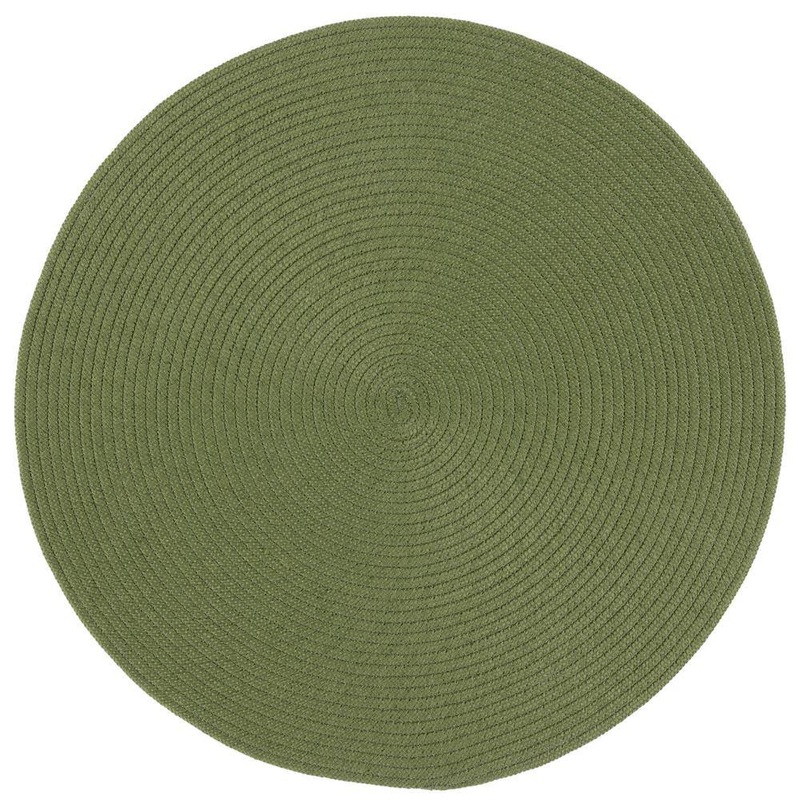 SAFAVIEH Braided Olive Green 4 ft. x 4 ft. Abstract Round Area Rug BRD402X-4R