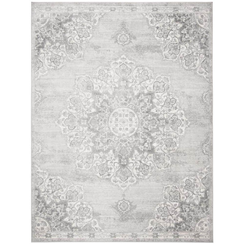 SAFAVIEH Brentwood Gray/Ivory 9 ft. x 12 ft. Geometric Area Rug BNT802F-9