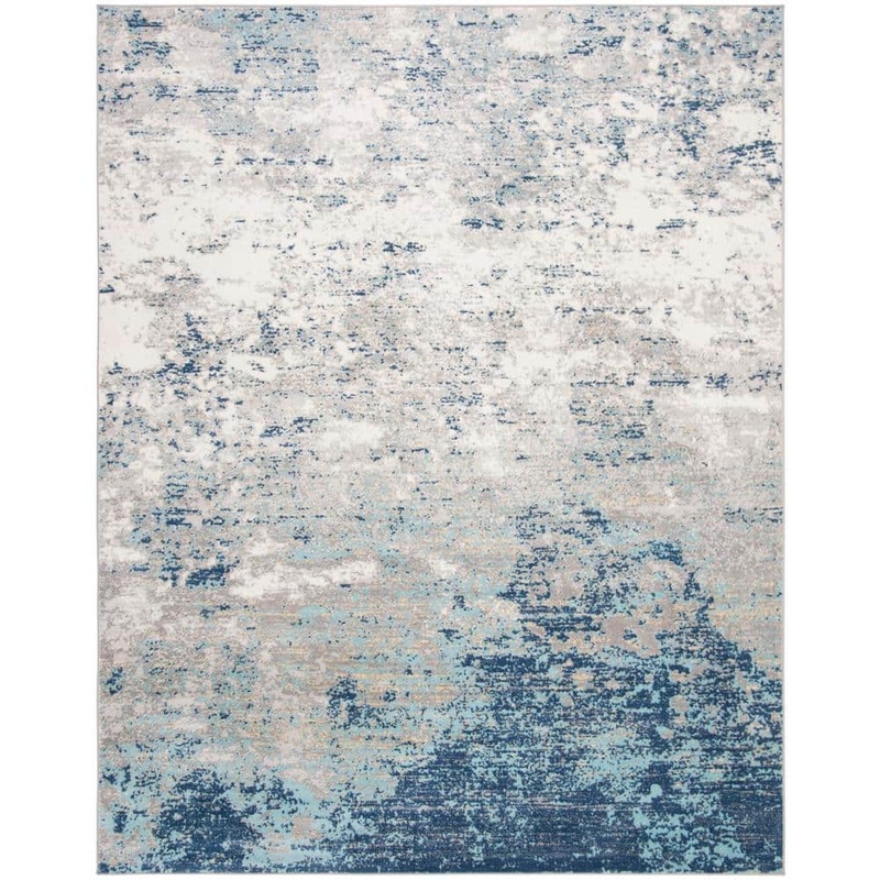 SAFAVIEH Brentwood Light Gray/Blue 10 ft. x 13 ft. Abstract Area Rug BNT822F-10