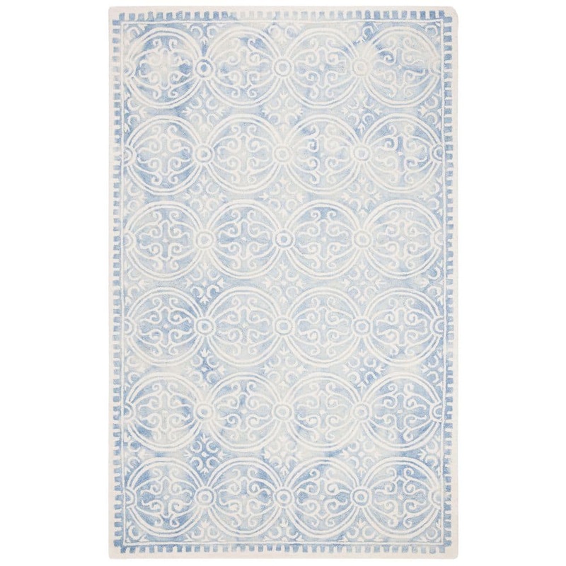 SAFAVIEH Dip Dye Blue/Ivory 5 ft. x 8 ft. Vintage Floral Area Rug DDY211M-5