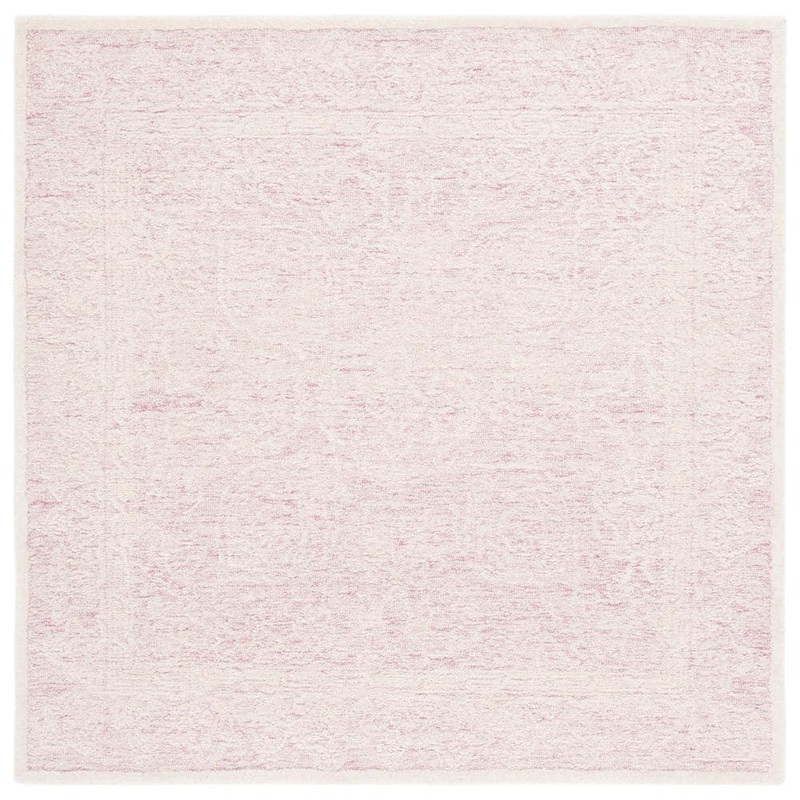 SAFAVIEH Ebony Pink/Ivory 6 ft. x 6 ft. Floral Square Area Rug EBN102U-6SQ