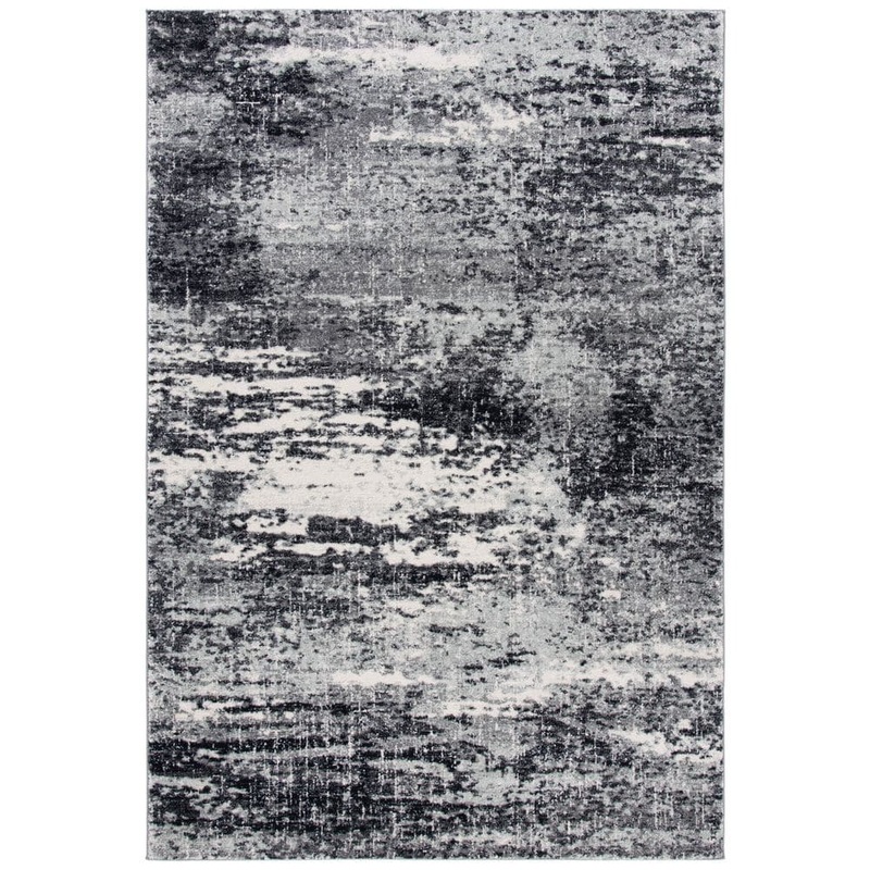 SAFAVIEH Evoke Ivory/Dark Gray 8 ft. x 10 ft. Solid Area Rug EVK272G-8