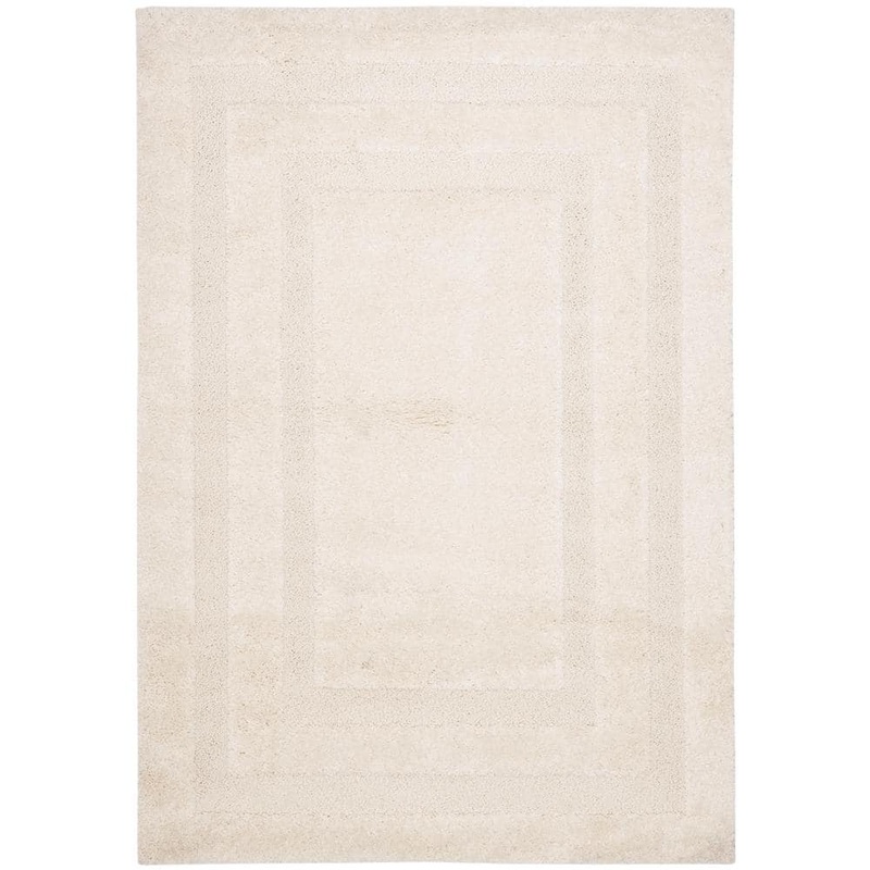 SAFAVIEH Florida Shag Cream 9 ft. x 12 ft. Border Area Rug SG454-1111-9