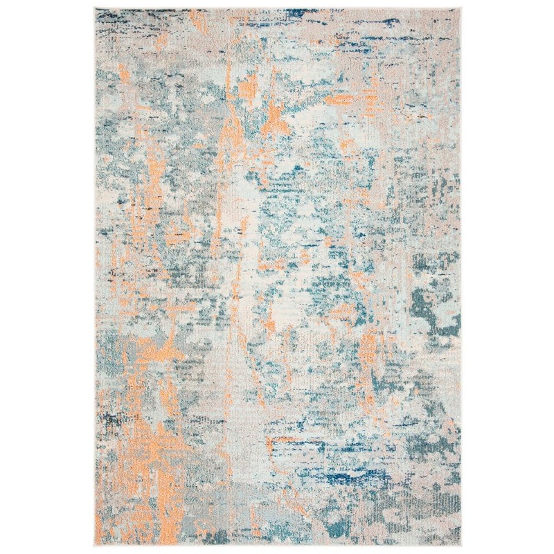 SAFAVIEH Madison Light Blue/Beige 5 ft. x 8 ft. Geometric Area Rug MAD457B-5