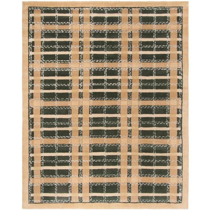 SAFAVIEH Martha Stewart Cornucopia Gold 10 ft. x 14 ft. Geometric Plaid Area Rug MSR3613A-10