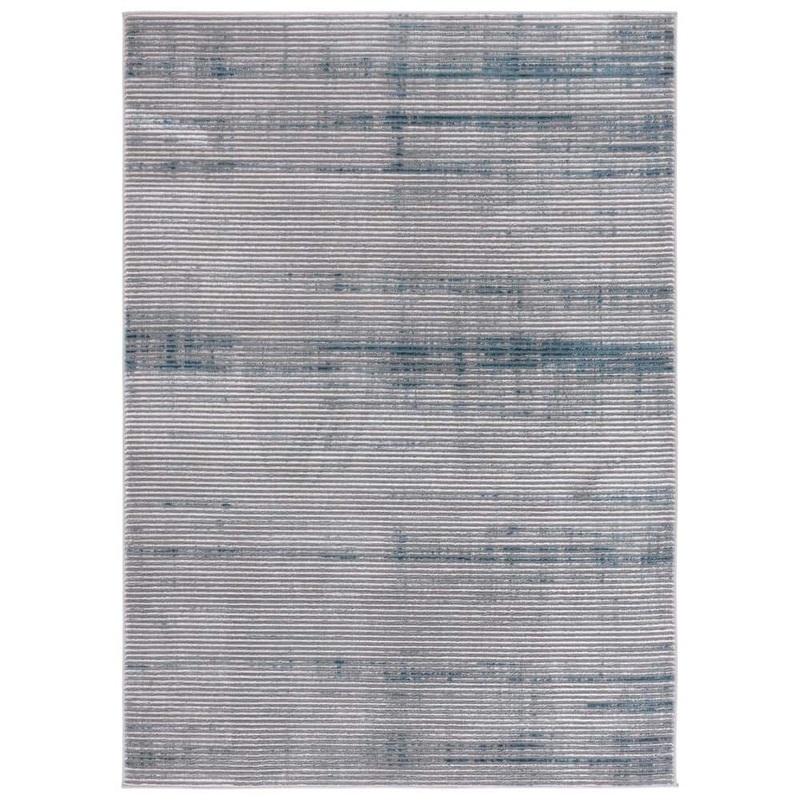 SAFAVIEH Martha Stewart Gray/Blue 4 ft. x 6 ft. Muted Striped Area Rug MSR0961F-4