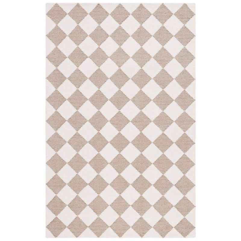 SAFAVIEH Martha Stewart Natural/Beige 3 ft. x 5 ft. Diamond Striped Area Rug MSR3362B-3