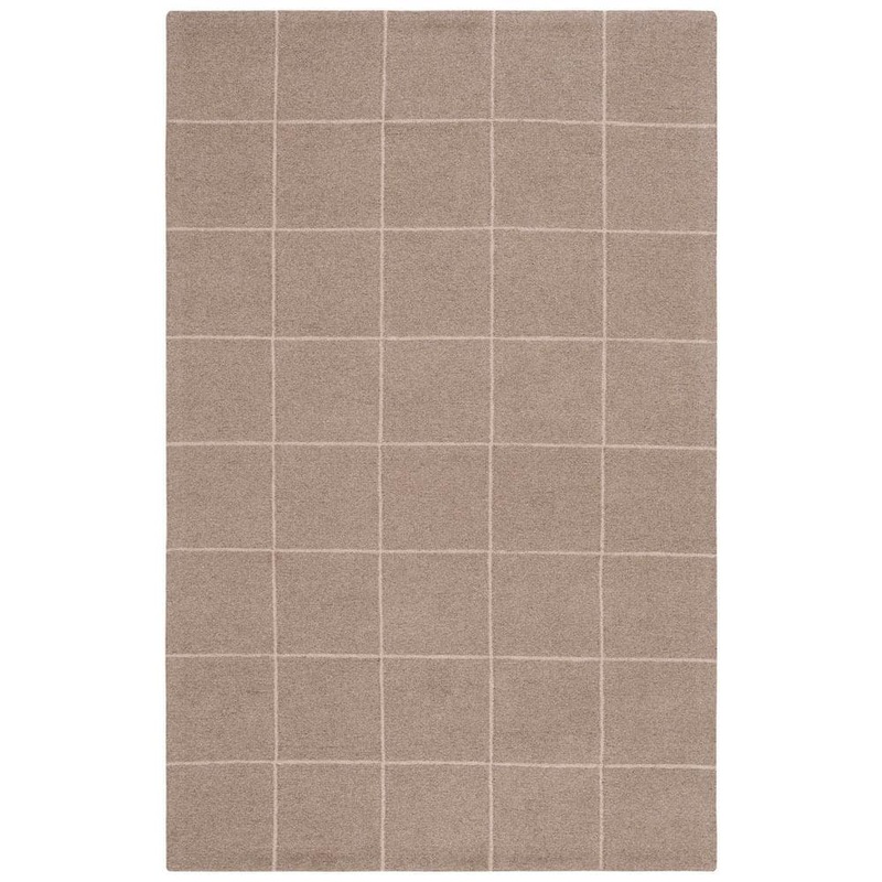 SAFAVIEH Martha Stewart Natural/Beige 4 ft. x 6 ft. Thin Squared Area Rug MSR3363B-4