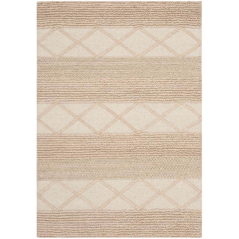 SAFAVIEH Natura Beige Doormat 3 ft. x 5 ft. Striped Geometric Area Rug NAT217A-3