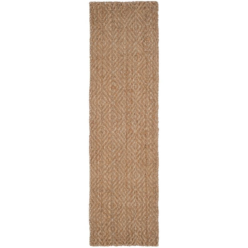 SAFAVIEH Natural Fiber Beige 2 ft. x 12 ft. Geometric Runner Rug NF181A-212