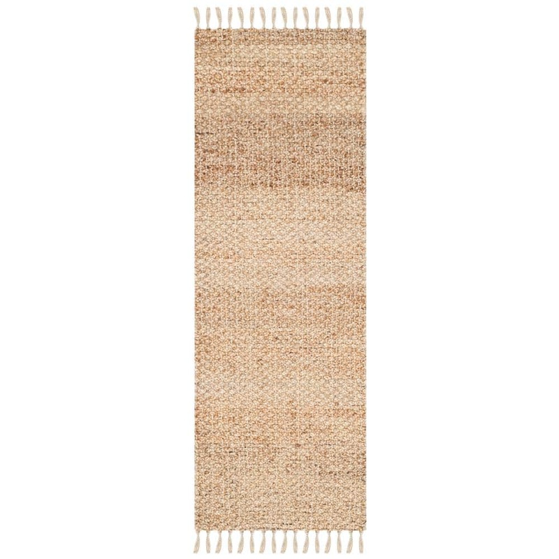 SAFAVIEH Natural Fiber Beige 2 ft. x 7 ft. Solid Runner Rug NF733A-27
