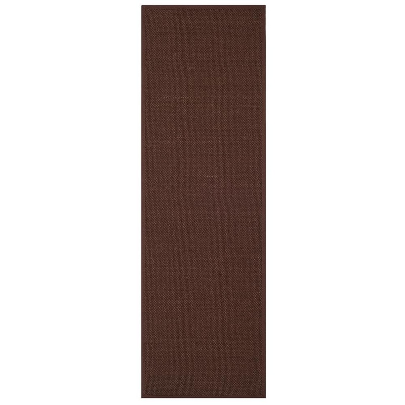 SAFAVIEH Natural Fiber Chocolate/Dark Brown 3 ft. x 8 ft. Border Runner Rug NF133D-28