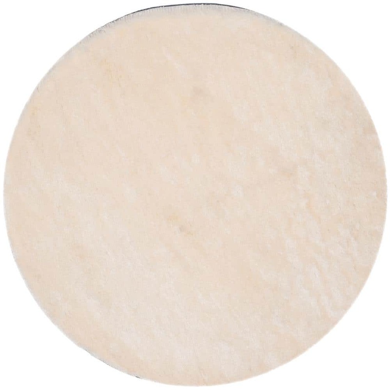 SAFAVIEH Paris Shag Ivory 9 ft. x 9 ft. Round Solid Area Rug SG511-1212-9R