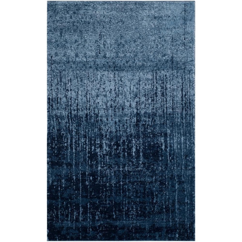 SAFAVIEH Retro Light Blue/Blue 4 ft. x 6 ft. Distressed Floral Area Rug RET2770-6065-4