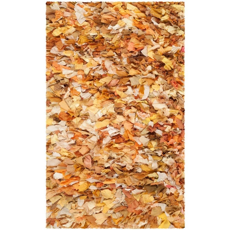 SAFAVIEH Rio Shag Gold/Multi 6 ft. x 9 ft. Solid Area Rug SG951G-6