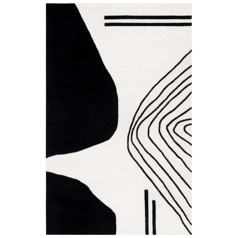 SAFAVIEH Rodeo Drive Ivory/Black 5 ft. x 8 ft. Abstract Area Rug RD860B-5