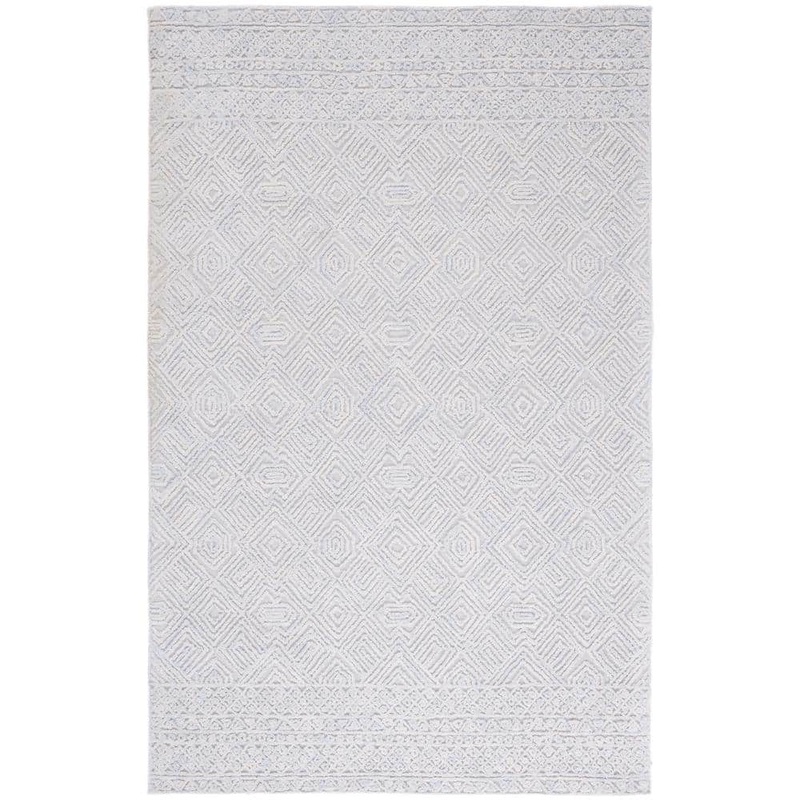 SAFAVIEH Textual Gray/Ivory 8 ft. x 10 ft. Abstract Border Area Rug TXT201F-8