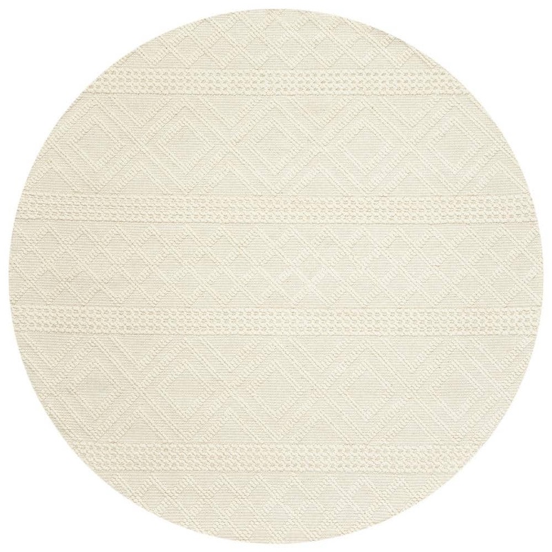 SAFAVIEH Vermont Ivory 4 ft. x 4 ft. Tribal Geometric Round Area Rug VRM211A-4R