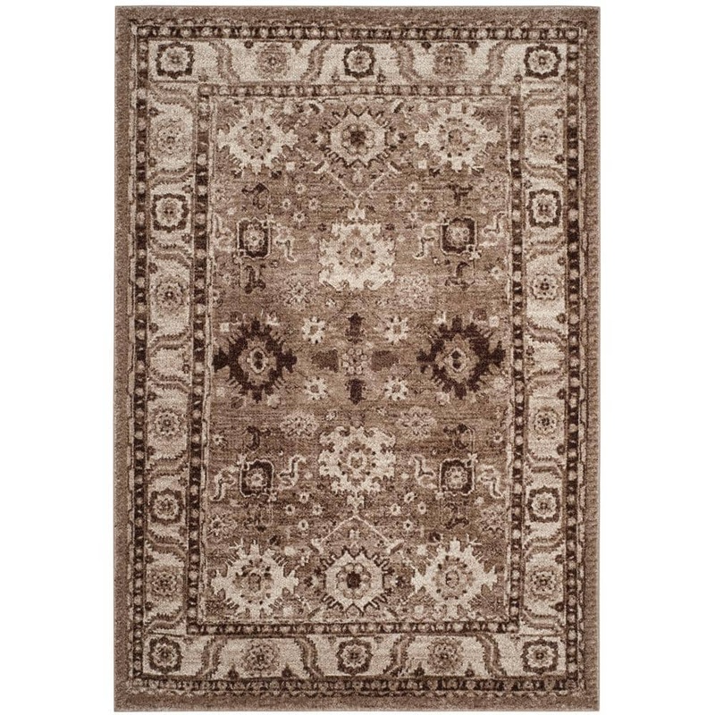 SAFAVIEH Vintage Hamadan Taupe 4 ft. x 6 ft. Border Area Rug VTH214T-4