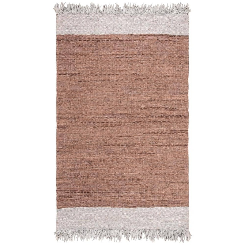 SAFAVIEH Vintage Leather Light Gray/Brown 5 ft. x 8 ft. Solid Area Rug VTL310C-5